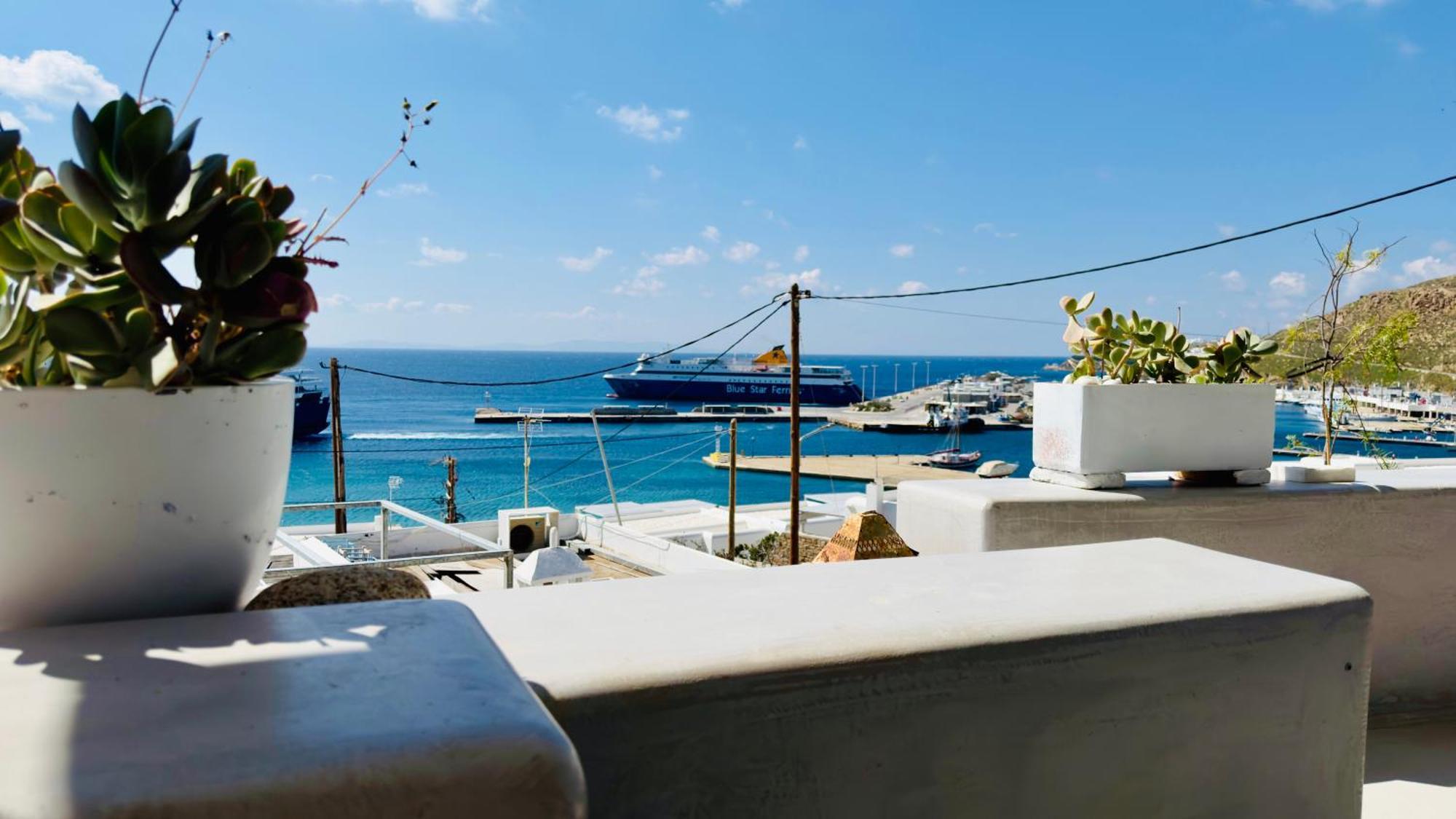 شقة Mykonos Tourlos Nests - Sea View Escape المظهر الخارجي الصورة