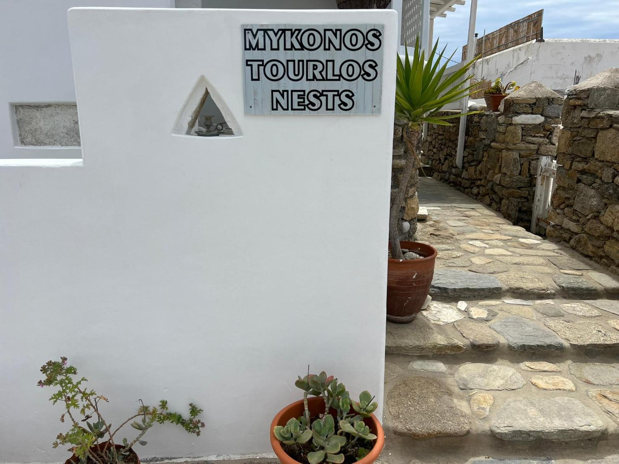 شقة Mykonos Tourlos Nests - Sea View Escape المظهر الخارجي الصورة